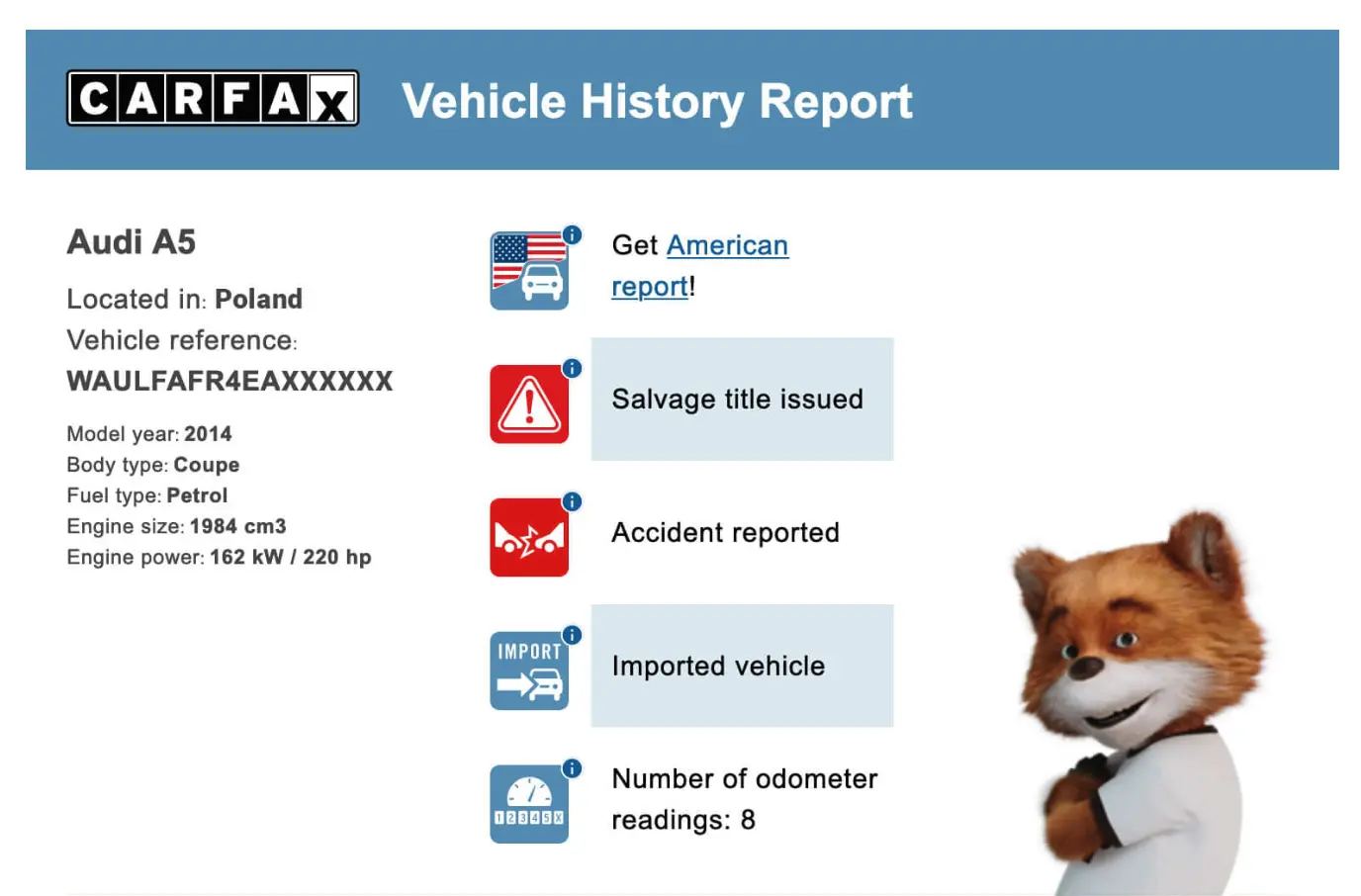 Przegląd raportu Carfax